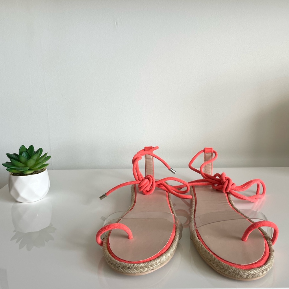 Coral Suede Lace Up Sandal